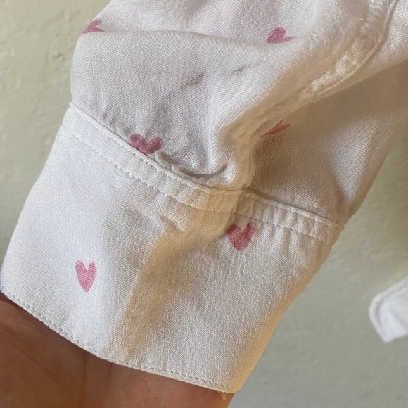 Rails Anthropologie Womens Blouse Crop Val Scribble Heart Size M Button Up White - Picture 16 of 16